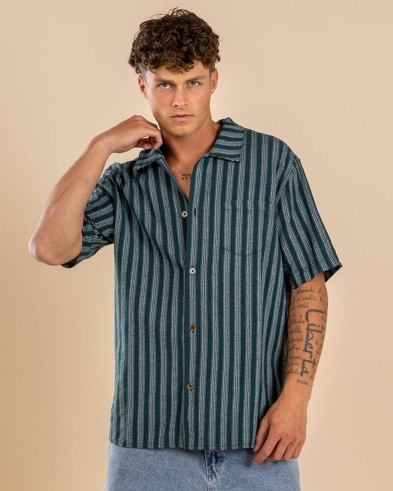 Rhythm Eli Stripe Short Sleeve Shirt for Mens