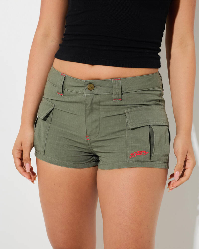 Rusty Tempo Low Rise Ripstop Cargo Shorts for Womens