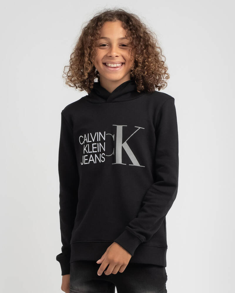 Calvin Klein Boys' Hybrid Logo Hoodie for Mens