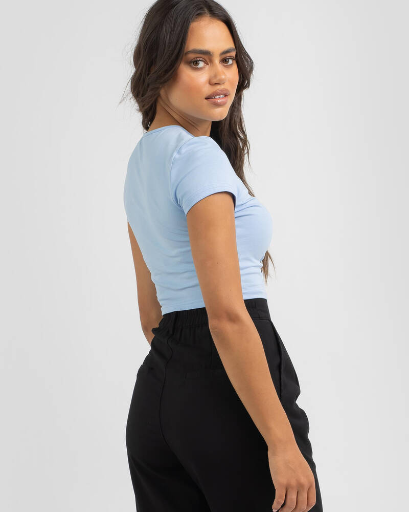 MRKT. Rhinestone Butterfly Baby Tee for Womens