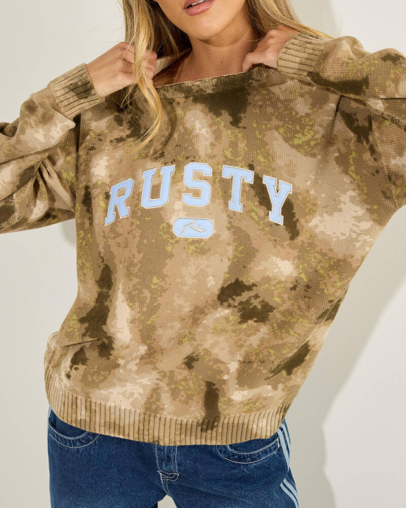 Rusty Camoozy Knitted Crew for Womens