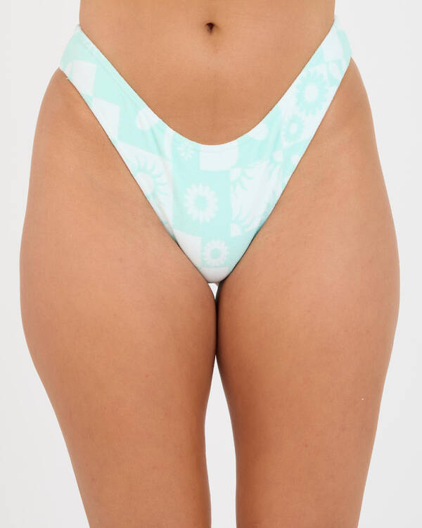Roxy Beach Bum Check Cheeky Bikini Bottom for Womens