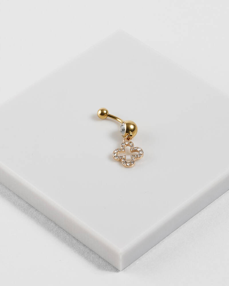 Karyn In LA Lili Clover Belly Ring for Womens