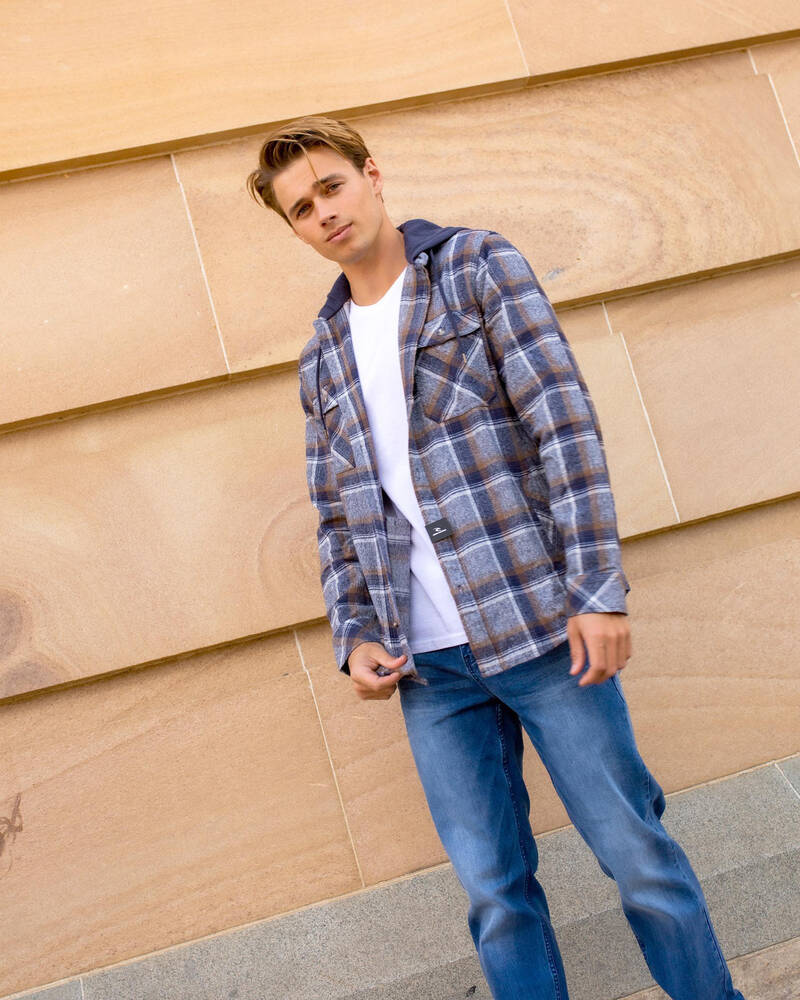 Rip Curl Ranchero Hooded Flannel Shirt for Mens