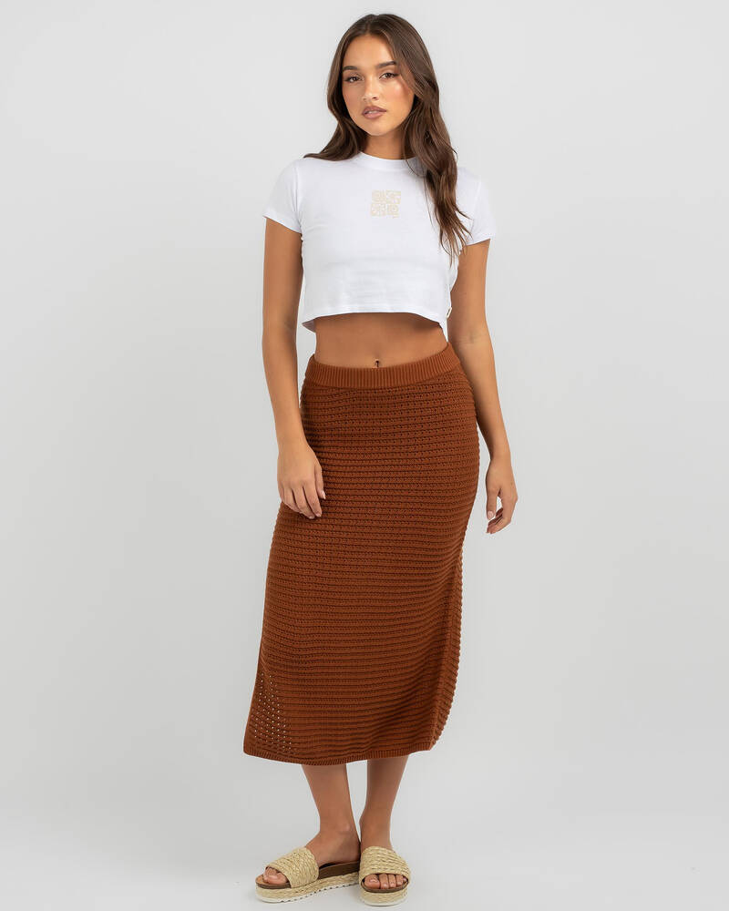 Rhythm Evermore Knit Midi Skirt for Womens
