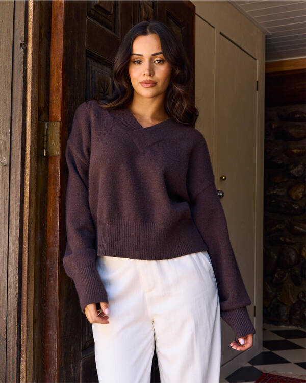 Mooloola Revival V Neck Knit Jumper for Womens