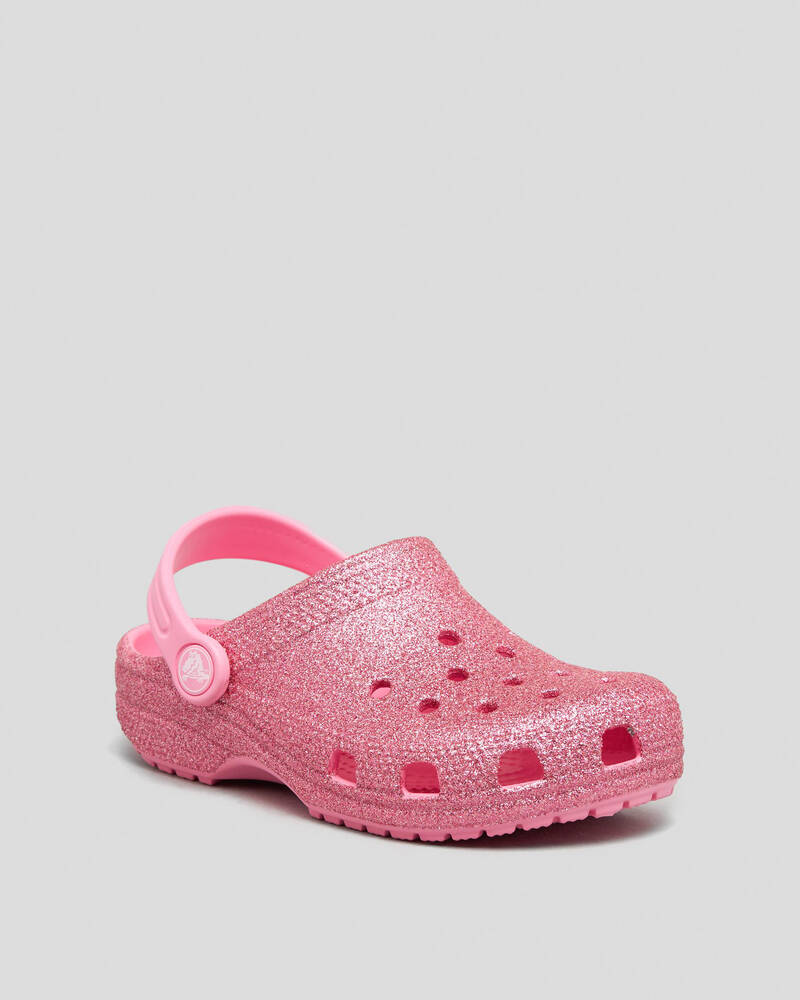 Crocs Kids' Classic Glitter Clog Sandals for Unisex