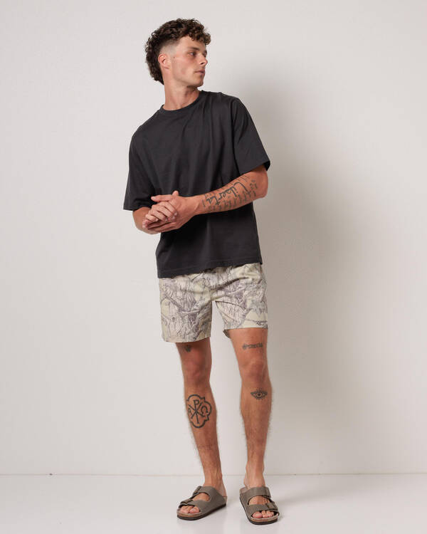 Lucid Grove Elastic Waist Shorts for Mens