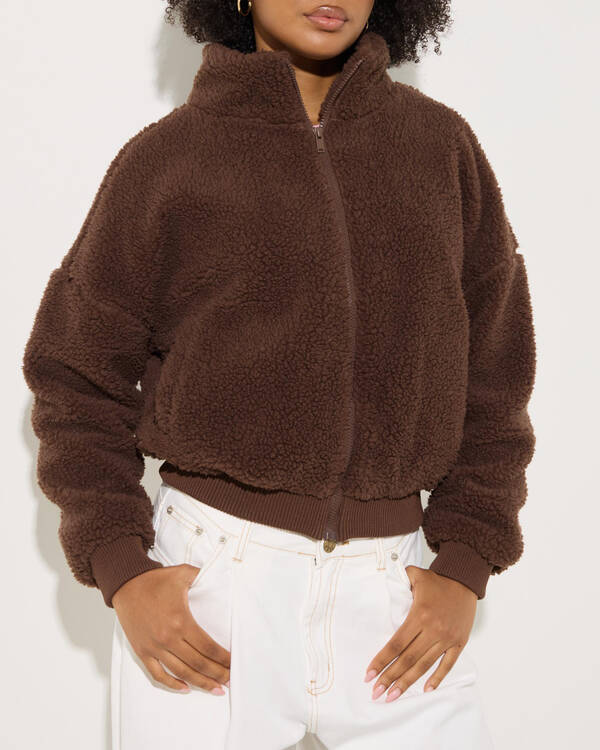 Ava And Ever Mortiz Teddy Bomber Jacket for Womens