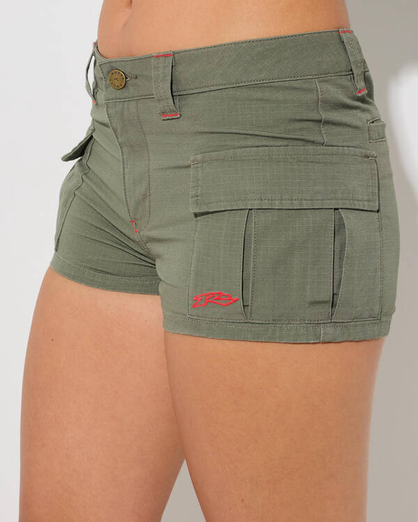 Rusty Tempo Low Rise Ripstop Cargo Shorts for Womens