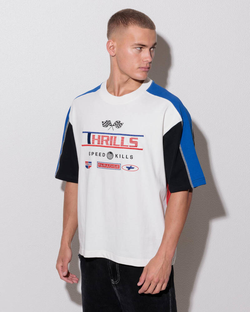 Thrills Rapid Fire Panel Box Fit Cropped T-Shirt for Mens