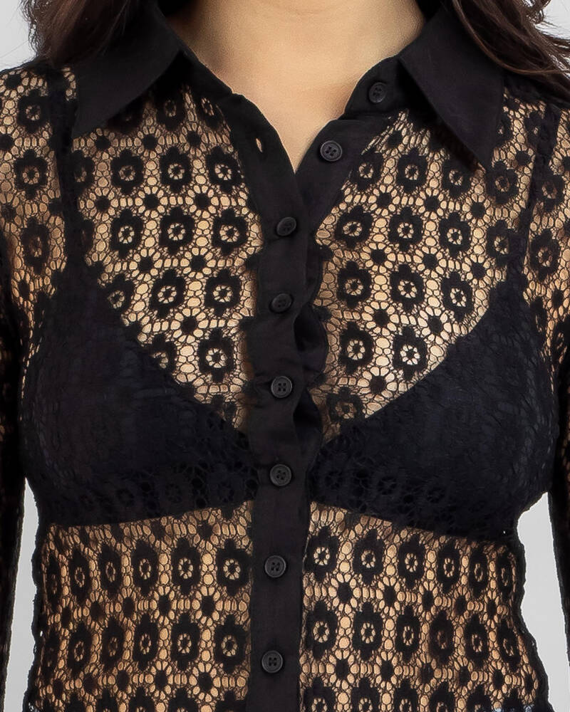 Ava And Ever Cleo Lace Long Sleeve Shirt for Womens