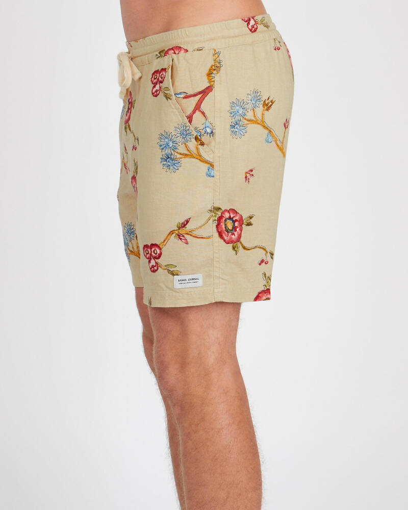 Banks Journal Aymbols Linen Walk Shorts for Mens
