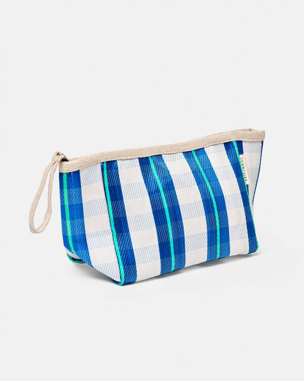 Sunnylife Blue Neon Recycled Nylon Beach Pouch for Unisex