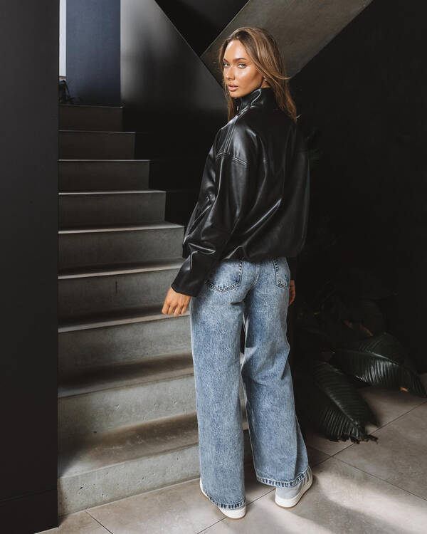 DESU Haze Low Waist Wide Leg Jeans for Womens