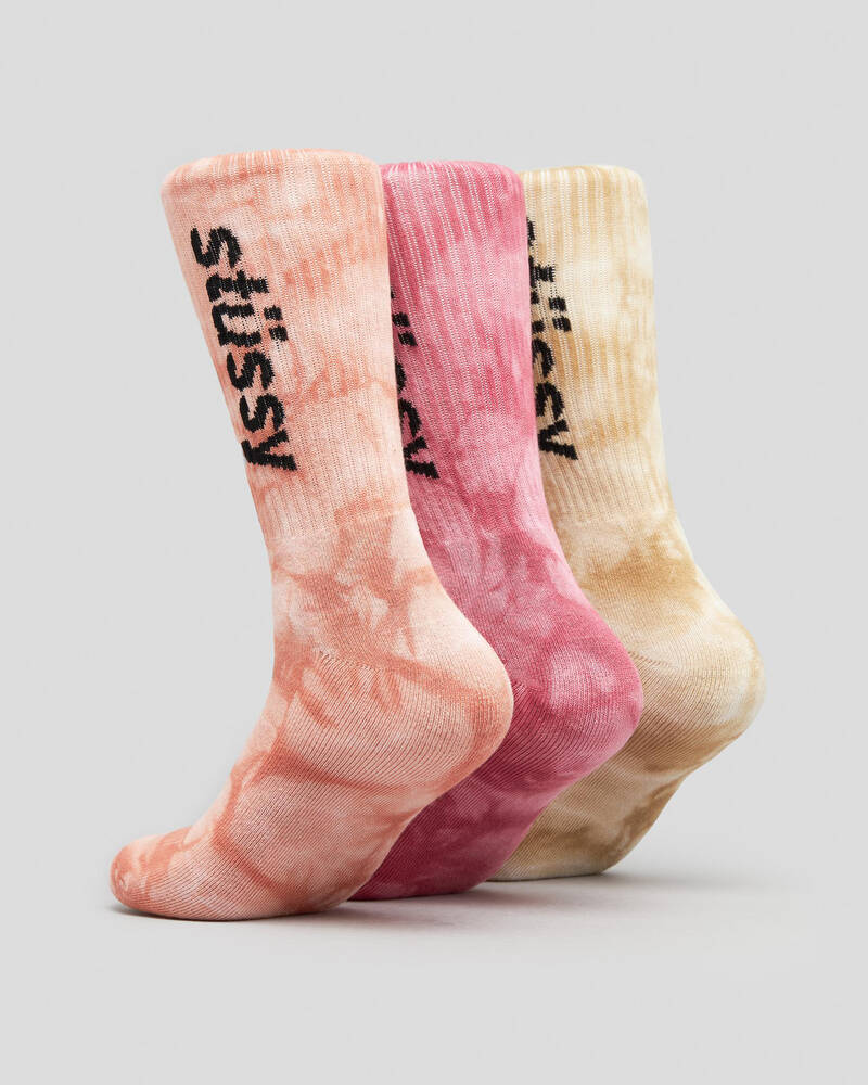 Stussy Tie Dye Socks 3 Pack for Mens