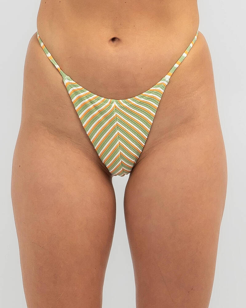 Rhythm Sunbather Stripe String Bikini Bottom for Womens