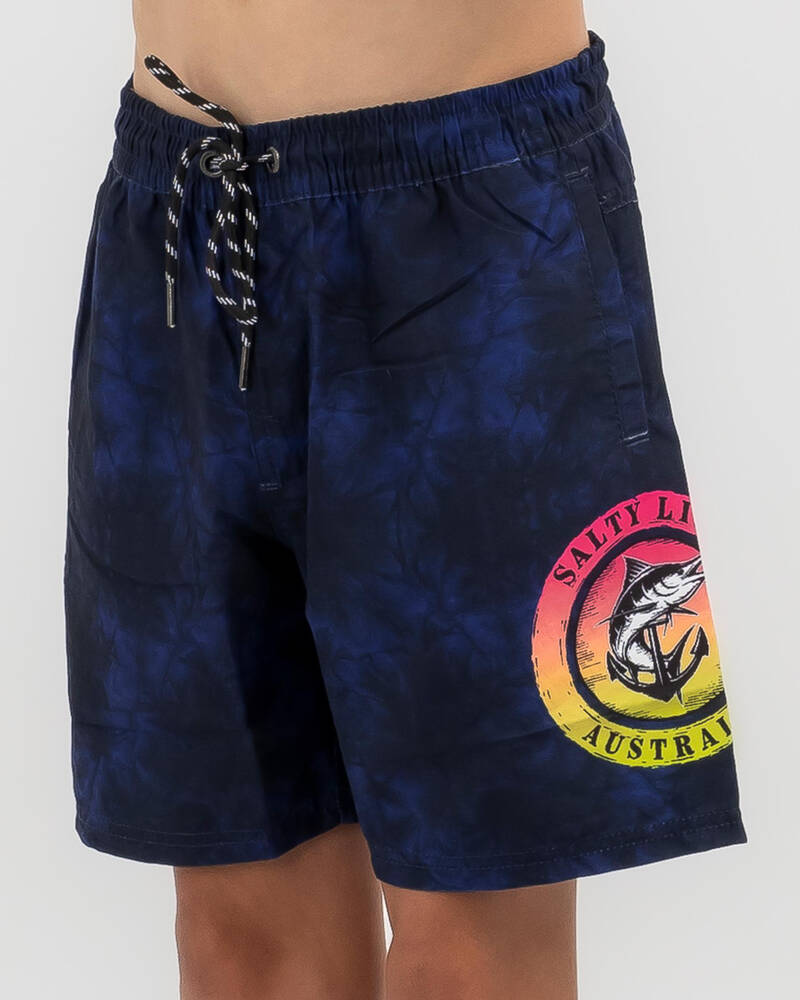 Salty Life Boys' Obstruction Elastic Waist Shorts for Mens