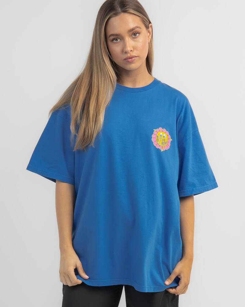 Stussy Happy Flower Relaxed T-Shirt for Womens