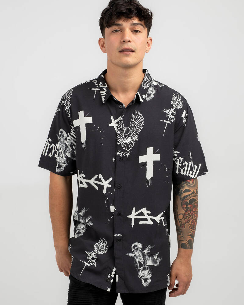 Kiss Chacey Augur Party Short Sleeve Shirt for Mens