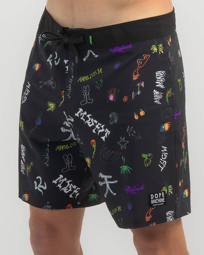 M/SF/T Dope Machine 18" Board Shorts for Mens