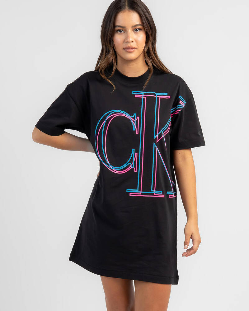 Calvin Klein Illuminated BF T-Shirt Dress for Womens