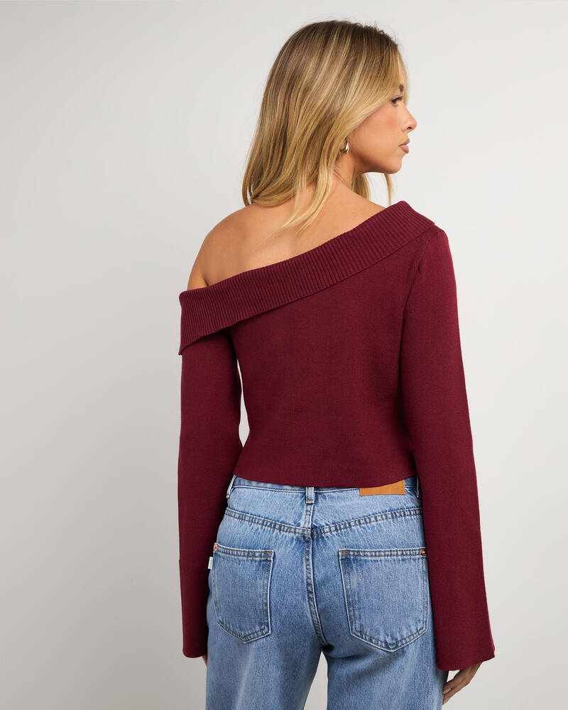 Mooloola Britney Off Shoulder Knit Top for Womens