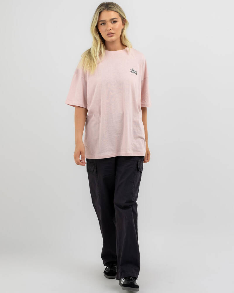 Stussy Offset Graffiti Relaxed T-Shirt for Womens