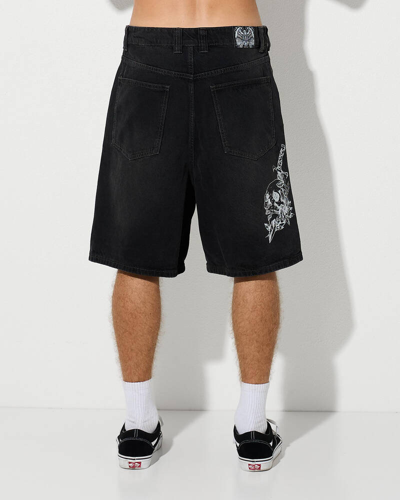 Redemption Salvation Denim Walk Shorts for Mens