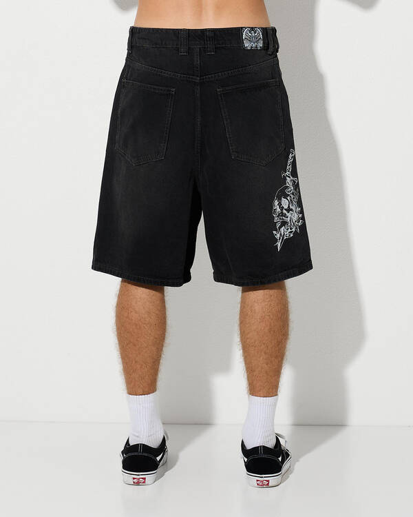 Redemption Salvation Denim Walk Shorts for Mens