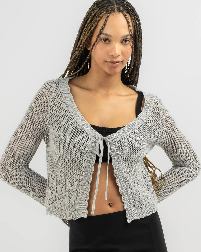 Mooloola Summer Love Crochet Tie Front Top for Womens
