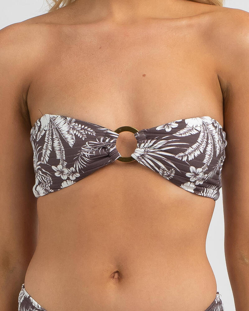 Kaiami West Palm Rib Ring Bandeau Bikini Top for Womens