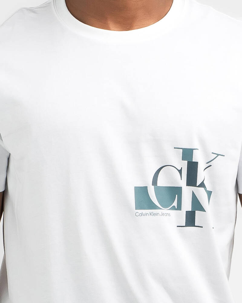 Calvin Klein Glitched CK Logo T-Shirt for Mens