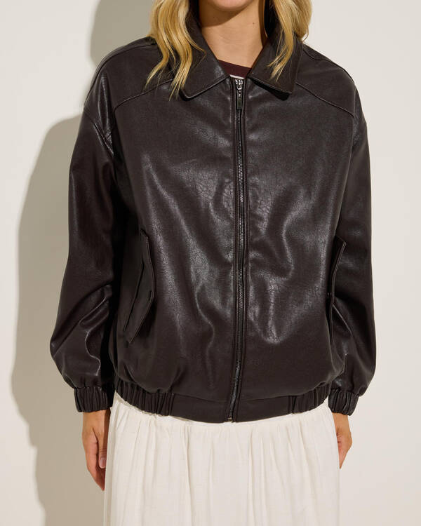 Mooloola Hudson Faux Leather Jacket for Womens