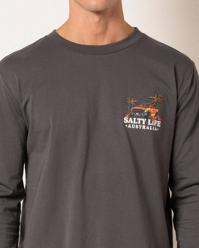 Salty Life Beach Run Long Sleeve T-Shirt for Mens