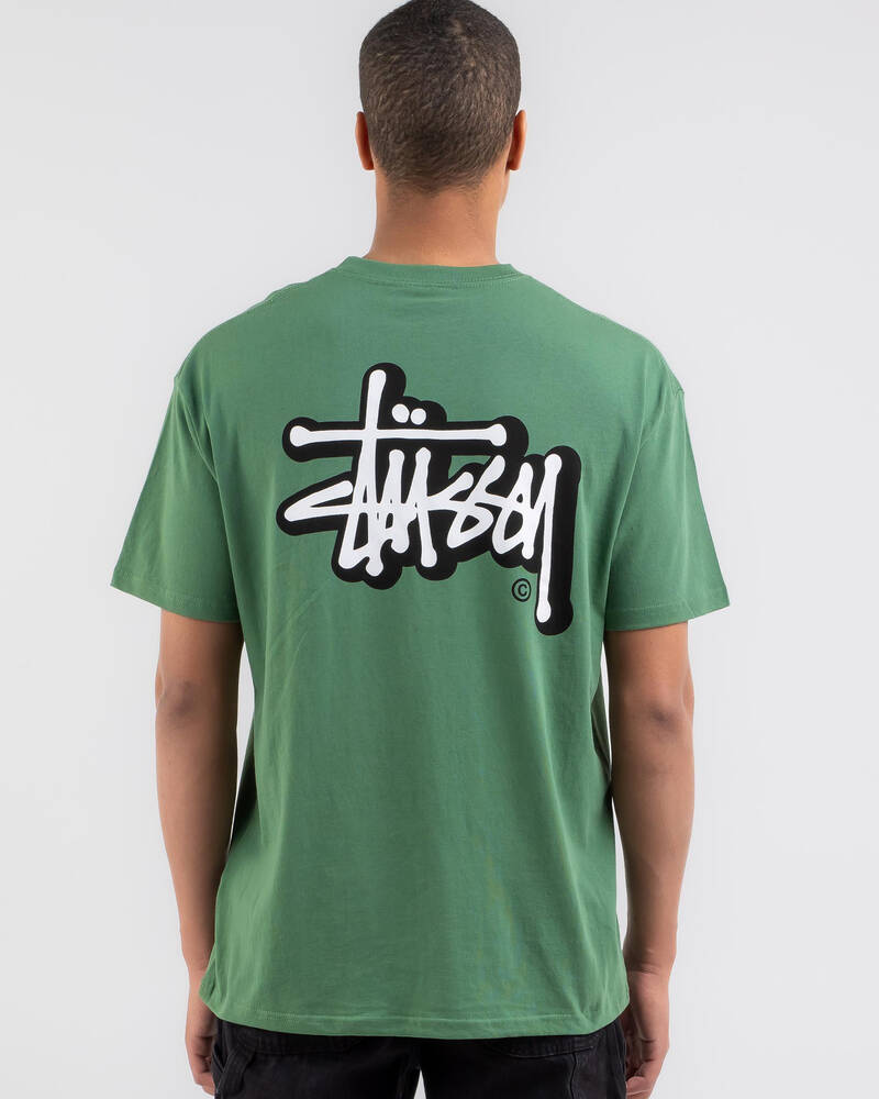 Stussy Solid Offset Graffiti T-Shirt for Mens