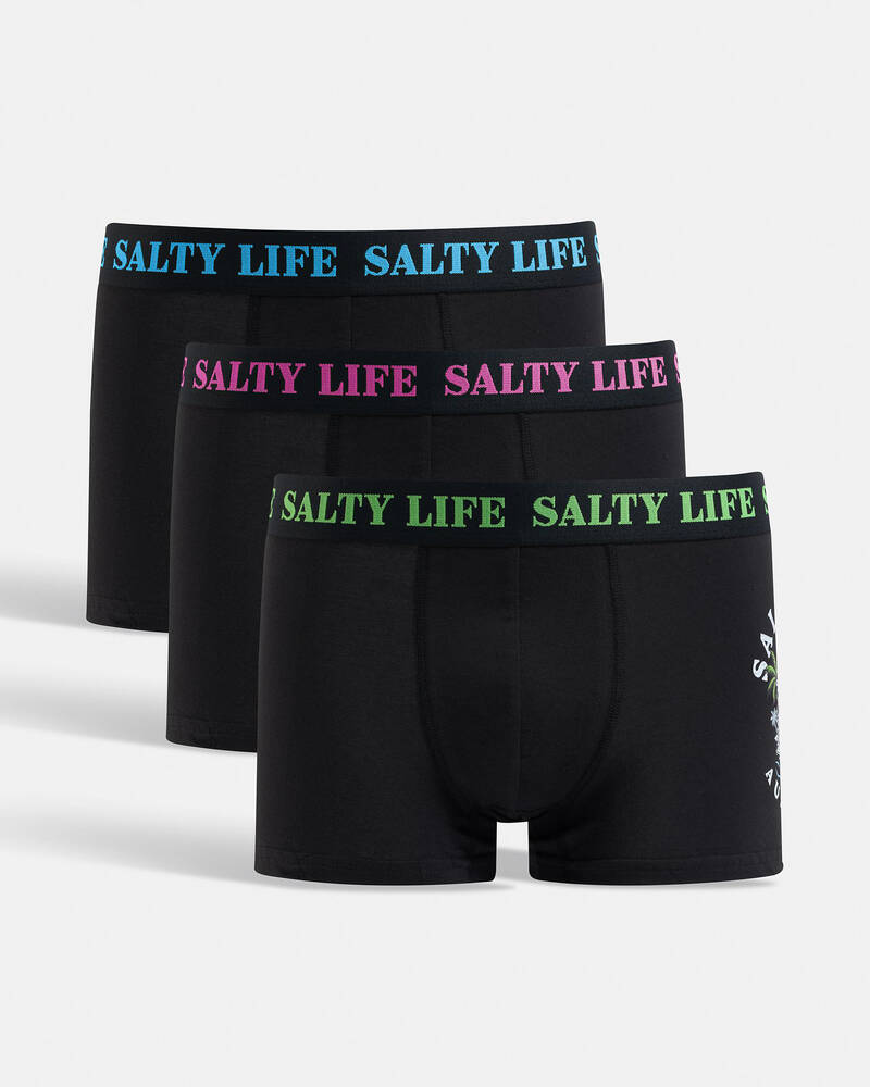 Salty Life Open Oceans Fitted Boxer Shorts 3 Pack for Mens