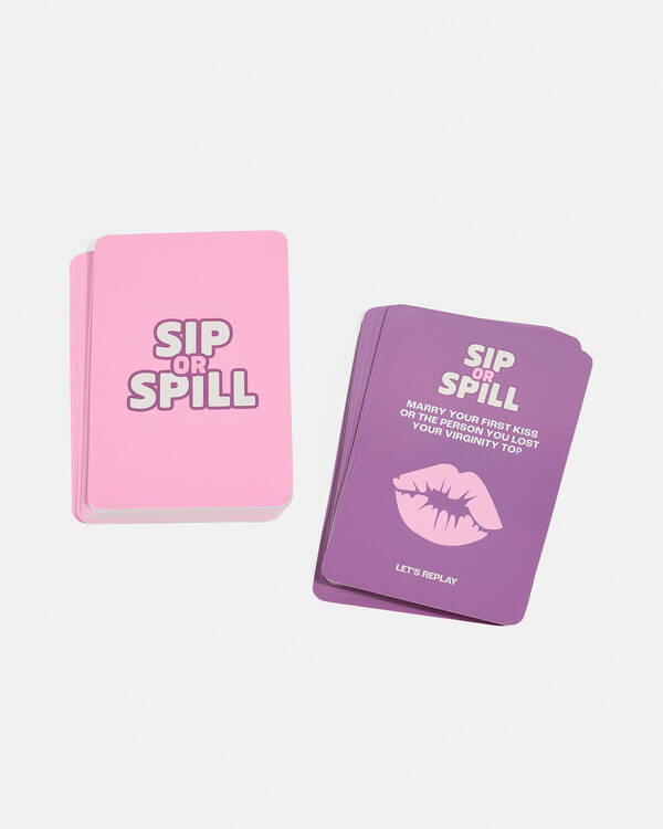 Let's Replay Sip Or Spill Mini Card Game for Unisex