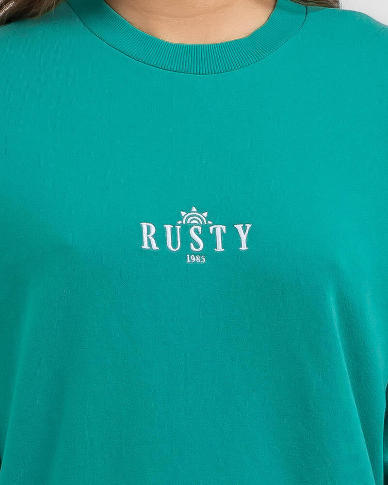 Rusty Sunrise Relaxed Crewneck Sweatshirts for Womens