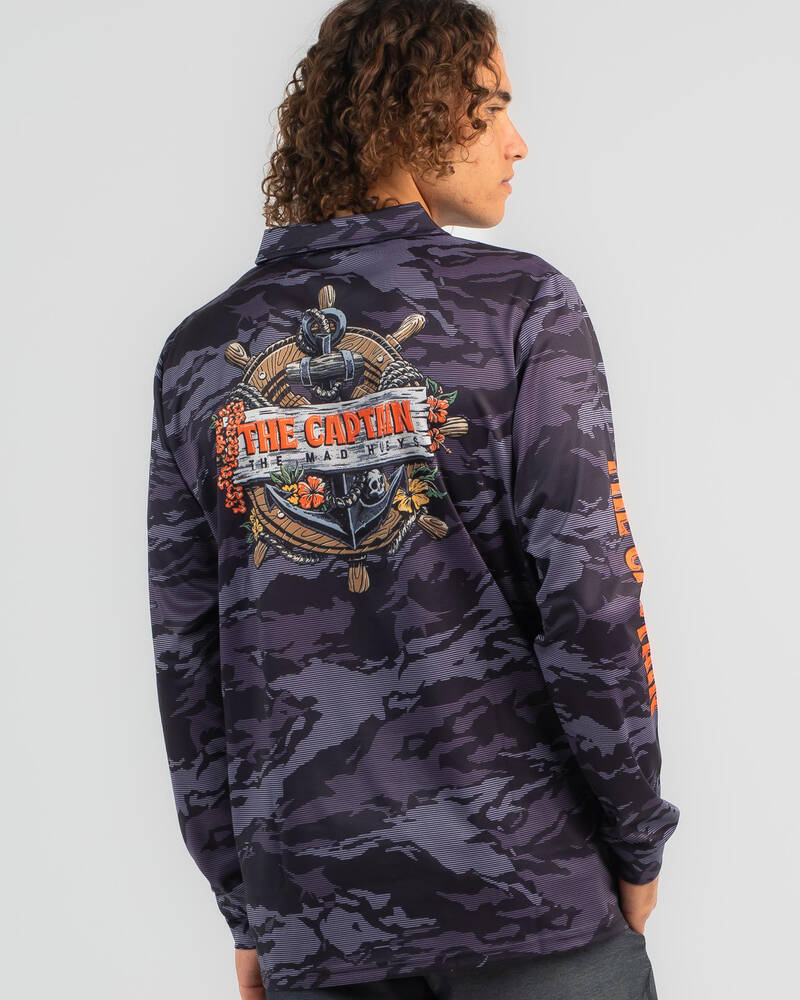 The Mad Hueys Captain Wheel Fishing Jersey for Mens