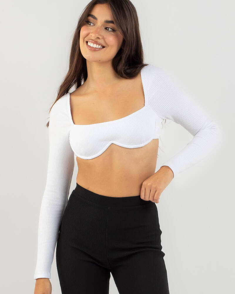 Ava And Ever Stella Long Sleeve Ultra Crop Top for Womens