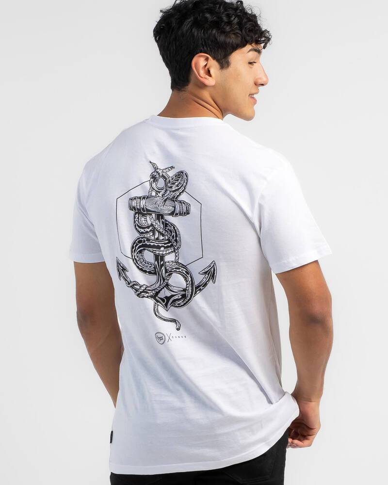 Carve Snakes And Anchors T-Shirt for Mens