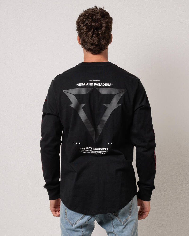 Nena & Pasadena Unite Dual Curved Long Sleeve T-Shirt for Mens