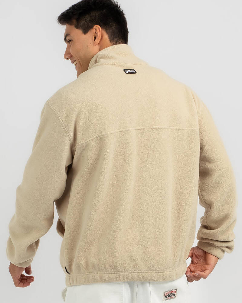 Rusty Middle Section Quarter Zip Polar Fleece Sweatshirt for Mens