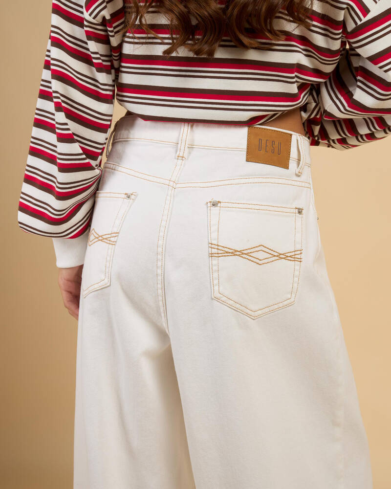 DESU Demi Pleated Wide Leg Jeans for Womens
