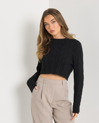 Ava And Ever Bookworm Cable Knit Jumper for Womens image number null