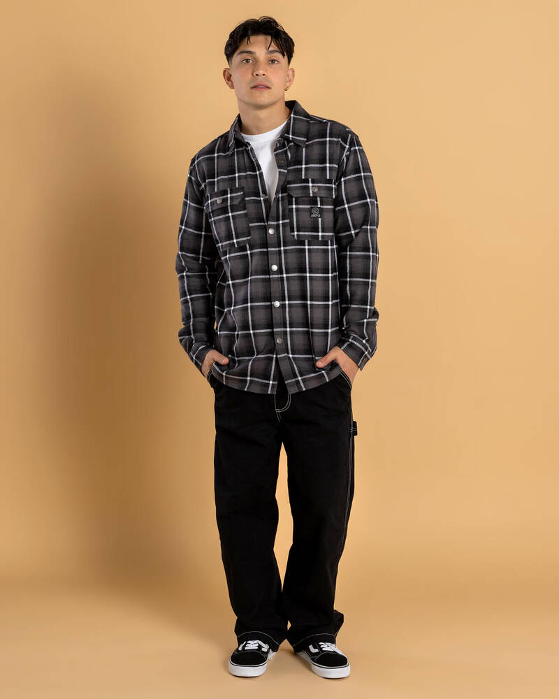 Jacks Ample Long Sleeve Flannel Hooded Shirt for Mens