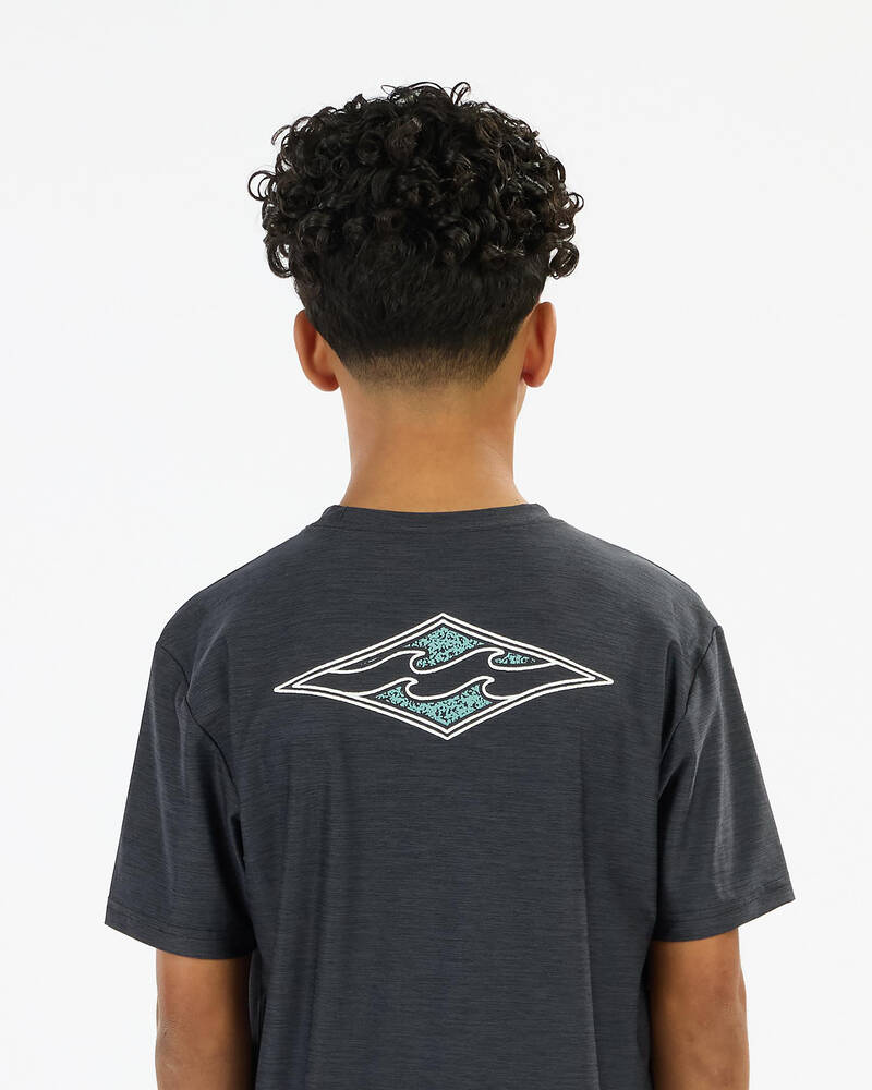 Billabong Boys Diamond Shoreline Short Sleeve Rash Vest for Mens