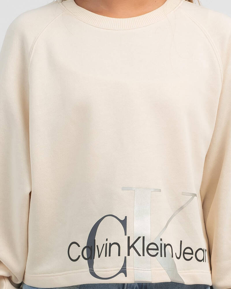 Calvin Klein Girls' Mixed Monogram Sweatshirt for Womens