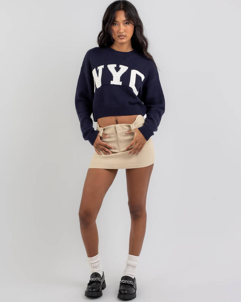 Ava And Ever Alumni Crew Neck Knit Jumper for Womens